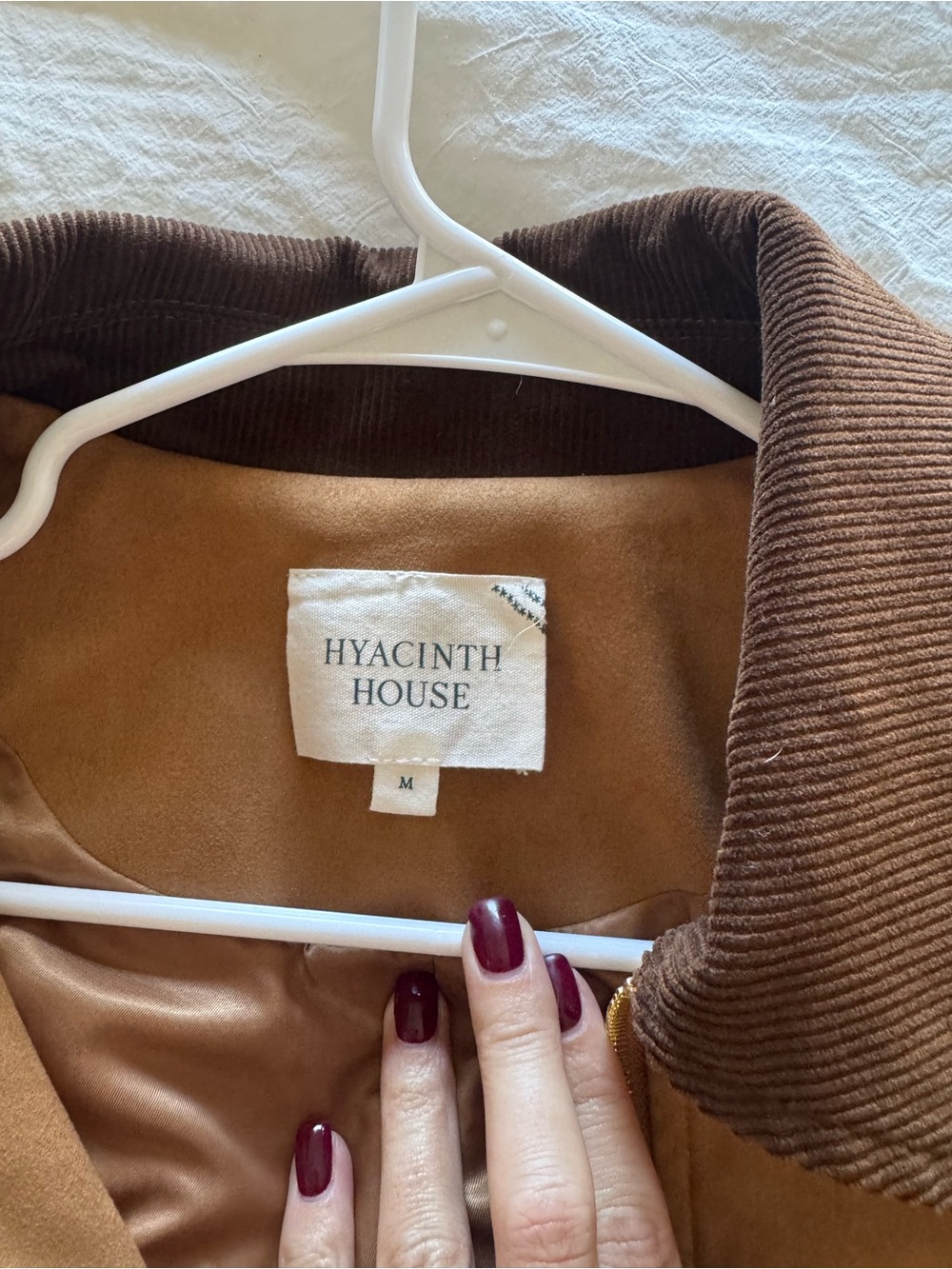 Hyacinth House Women's Brown Corduroy-Trim Jacket